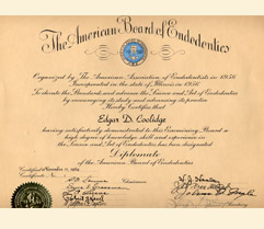 Diplomate Certificate Reissued in 1964